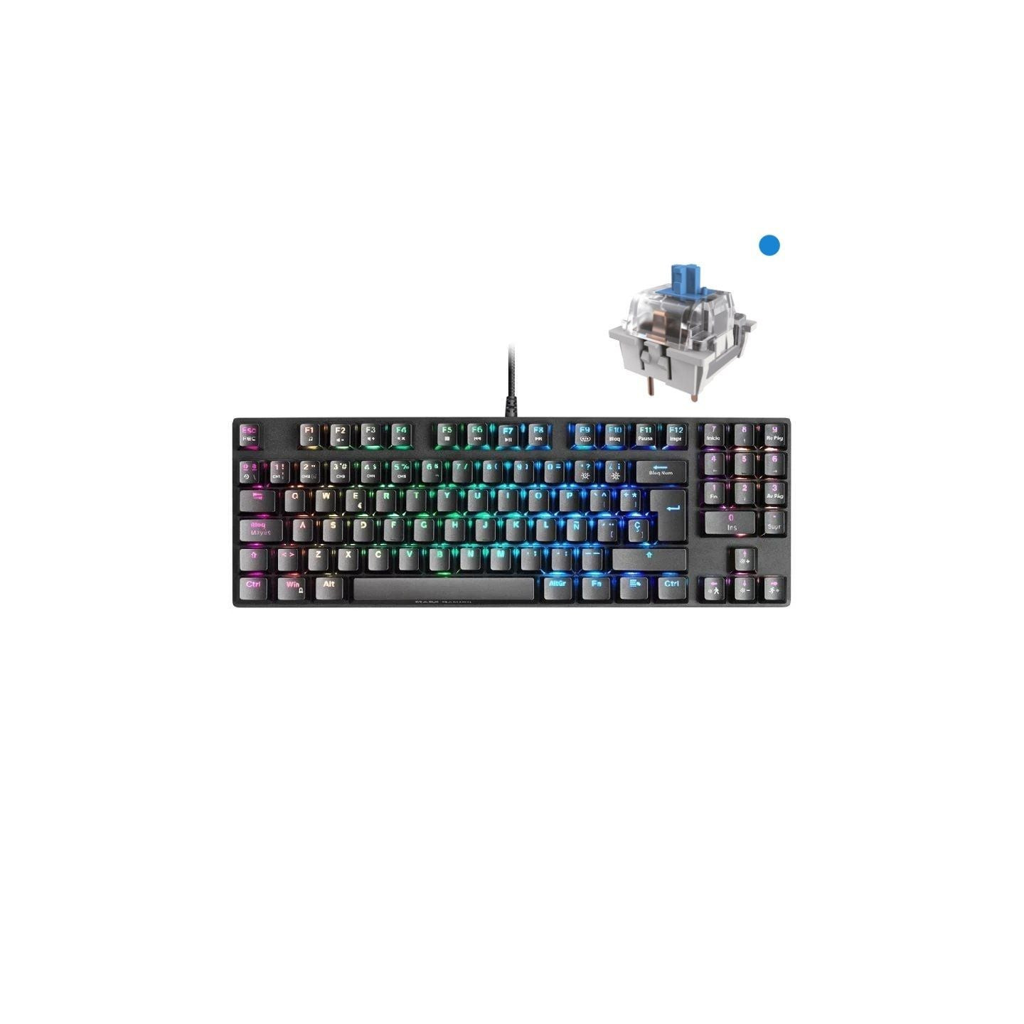 Teclado Gaming Mecánico Mars Gaming MKREVOPROBES/ Switch Azul