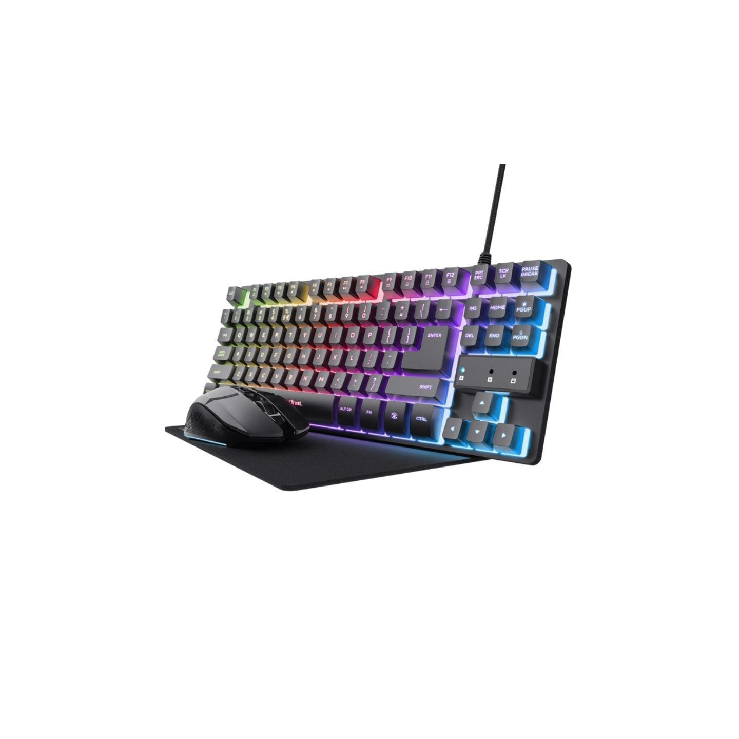 Pack Gaming Trust Gaming GXT 794/ Teclado RGB + Ratón RGB + Alfombrilla