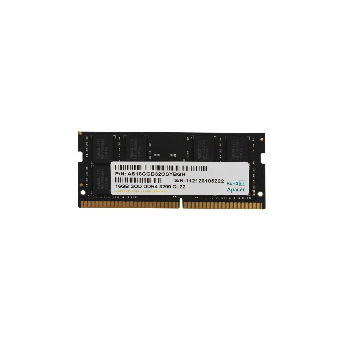 Memoria ram apacer es.16g21.gsh 16gb/ ddr4/ 3200mhz/ 1.2v/ cl22/ sodimm