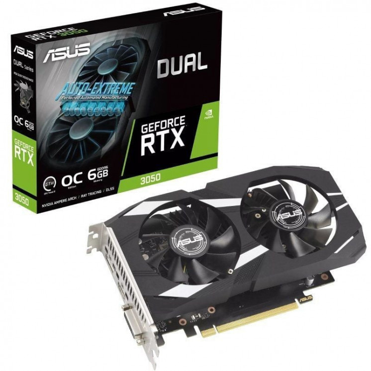 Tarjeta gráfica asus dual geforce rtx 3050 oc edition/ 6gb gddr6