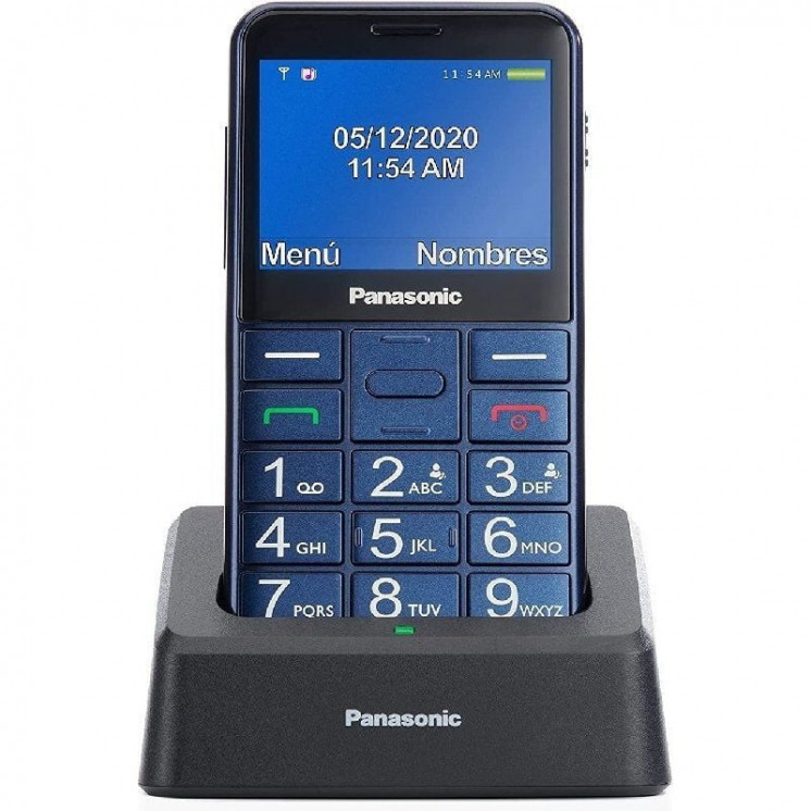 Teléfono móvil panasonic kx-tu155excn para personas mayores/ azul