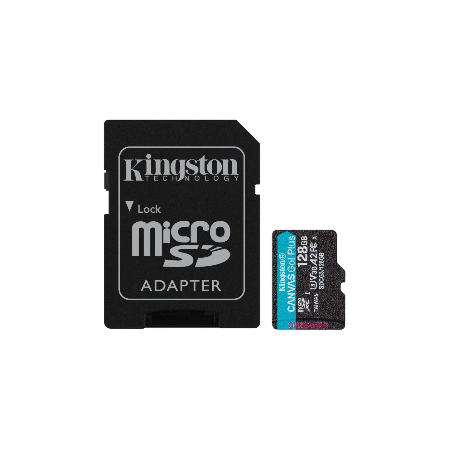 Tarjeta de memoria kingston canvas go! plus 128gb microsd xc con adaptador/ clase 10/ 170mbs