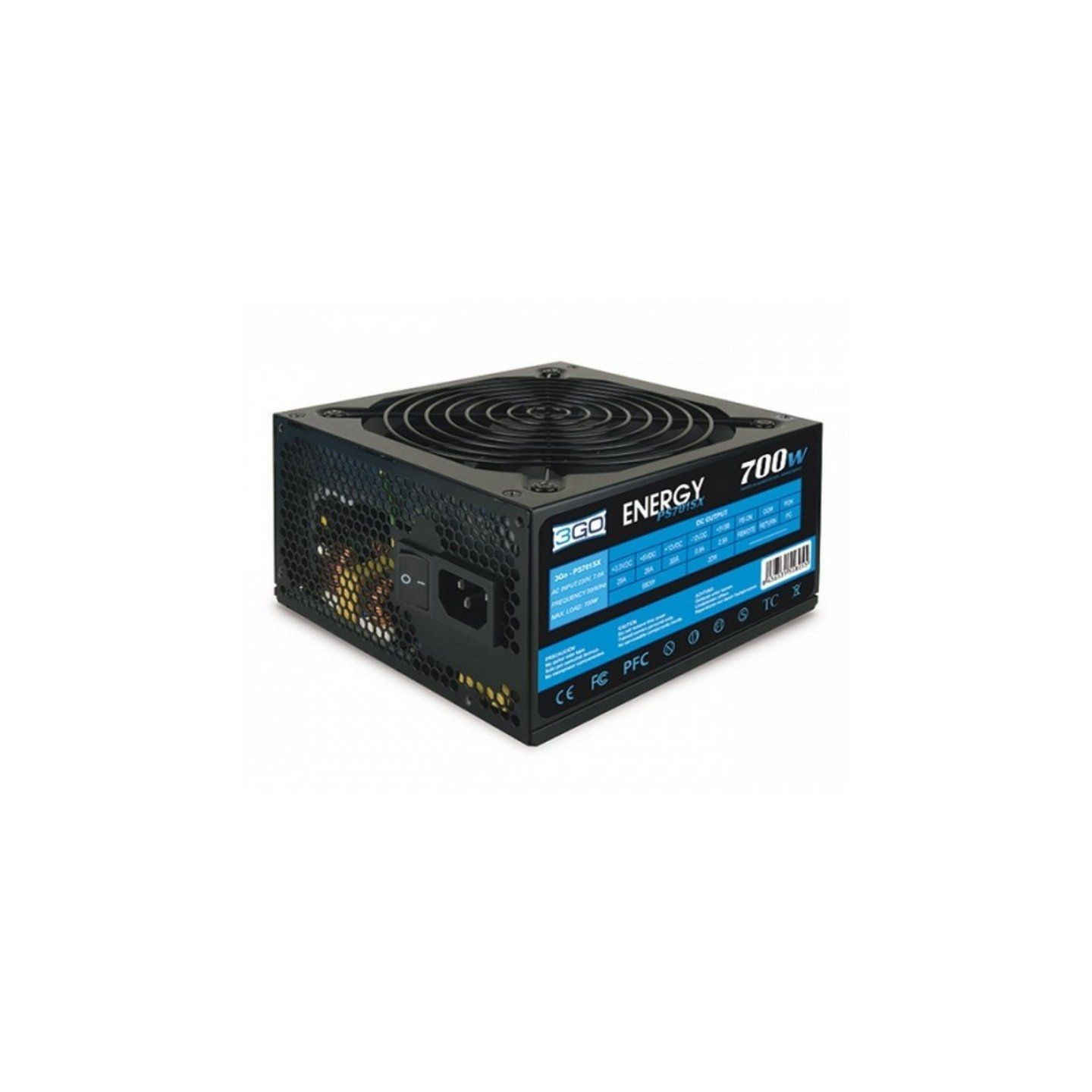 Fuente de alimentación 3go ps701sx/ 700w/ ventilador 12cm