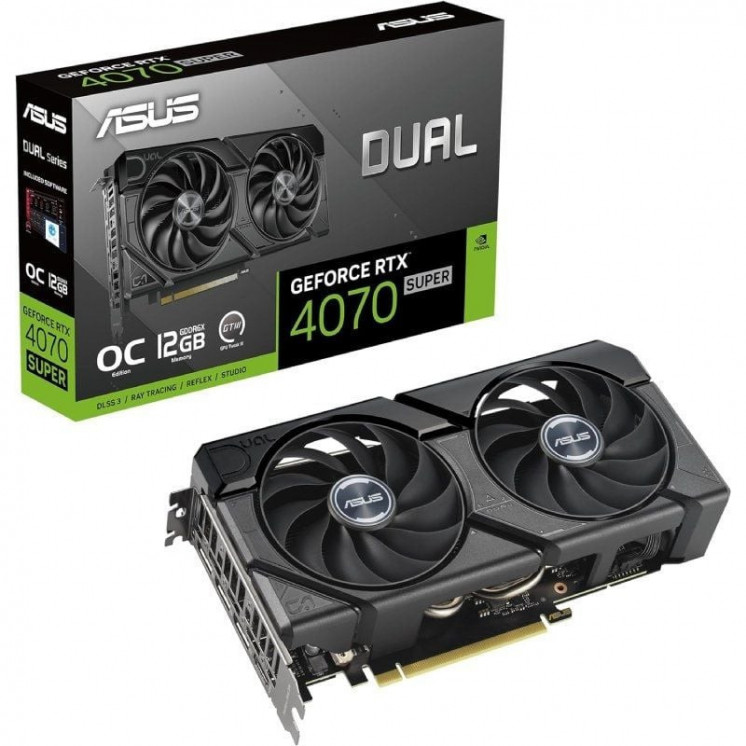 Tarjeta gráfica asus dual geforce rtx 4070 super evo oc/ 12gb gddr6x