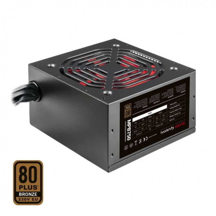 Fuente de alimentación mars gaming mpb750/ 750w/ ventilador 12cm/ 80 plus bronze