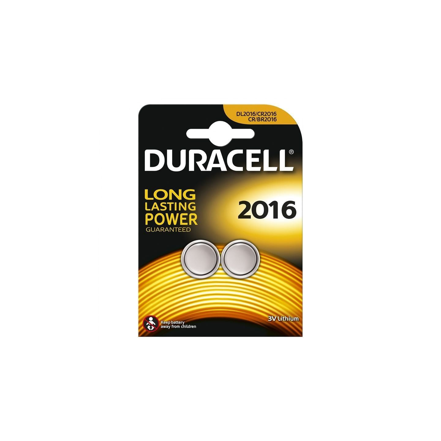 Pack de 2 pilas de botón duracell dl2016b2/ 3v