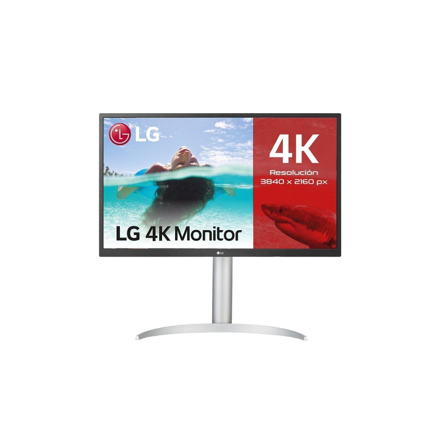 Monitor profesional lg 27up550p-w 27'/ 4k/ regulable en altura/ blanco