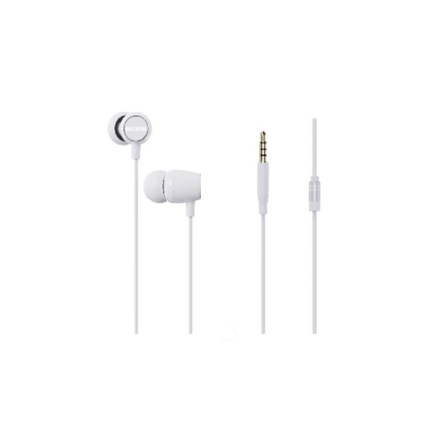 Auriculares intrauditivos aiwa estm-20wt/ con micrófono/ jack 3.5/ blancos