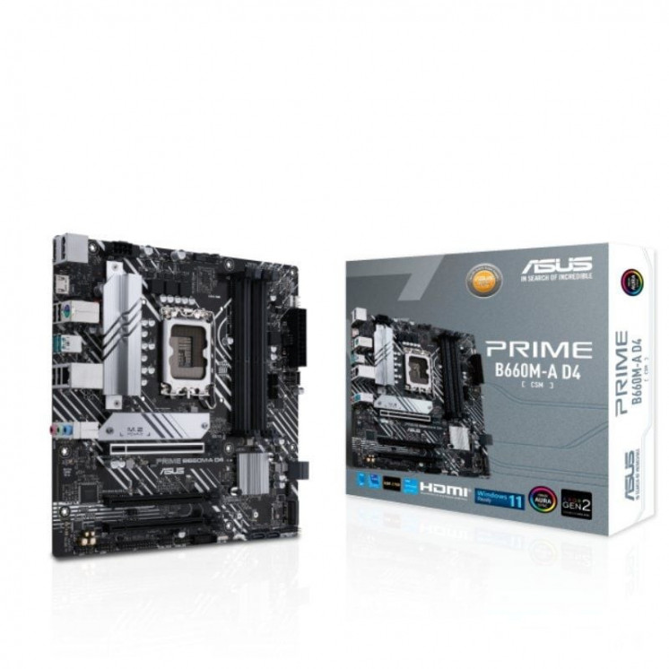 Placa base asus prime b660m-a d4-csm/ socket 1700/ micro atx