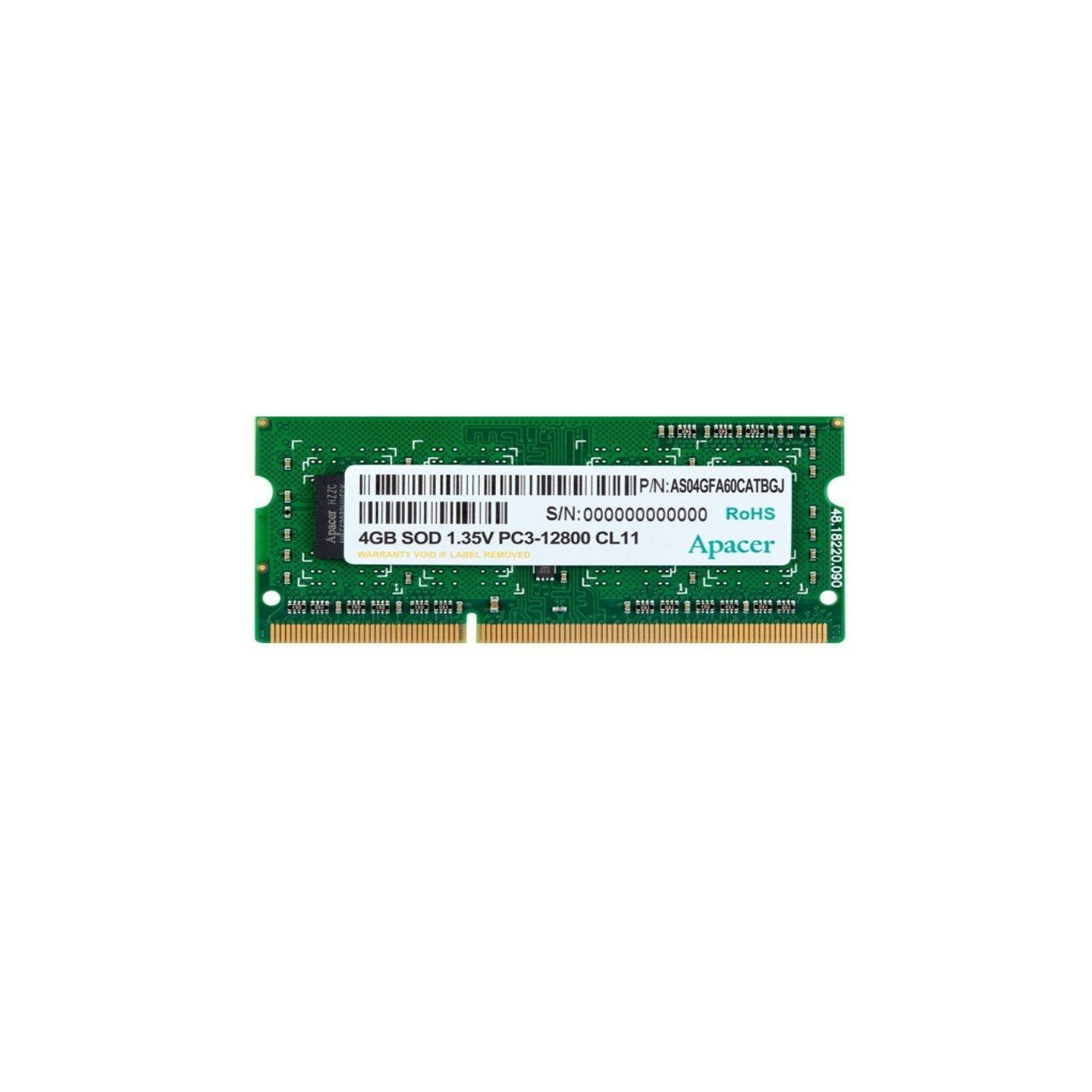 Memoria ram apacer 4gb/ ddr3/ 1600mhz/ 1.35v/ sodimm