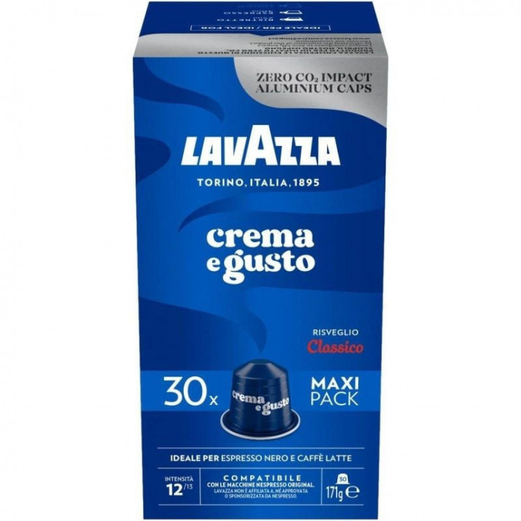 Cápsula lavazza crema e gusto clásico para cafeteras nespresso/ caja de 30