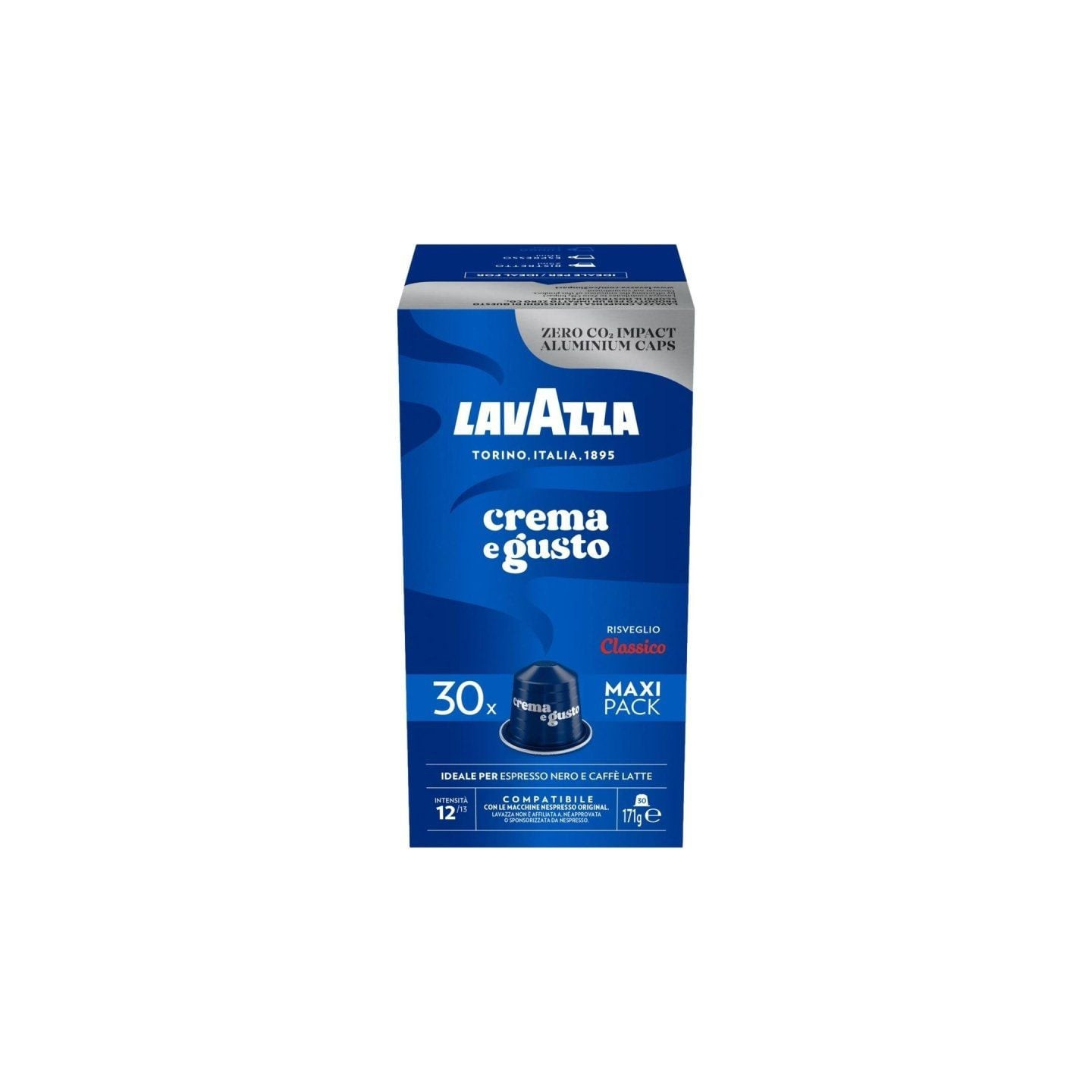 Cápsula lavazza crema e gusto clásico para cafeteras nespresso/ caja de 30