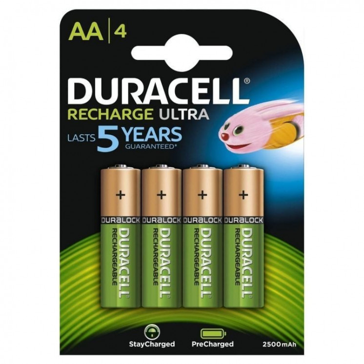 Pack de 4 pilas aa duracell hr06-p/ 1.2v/ recargables