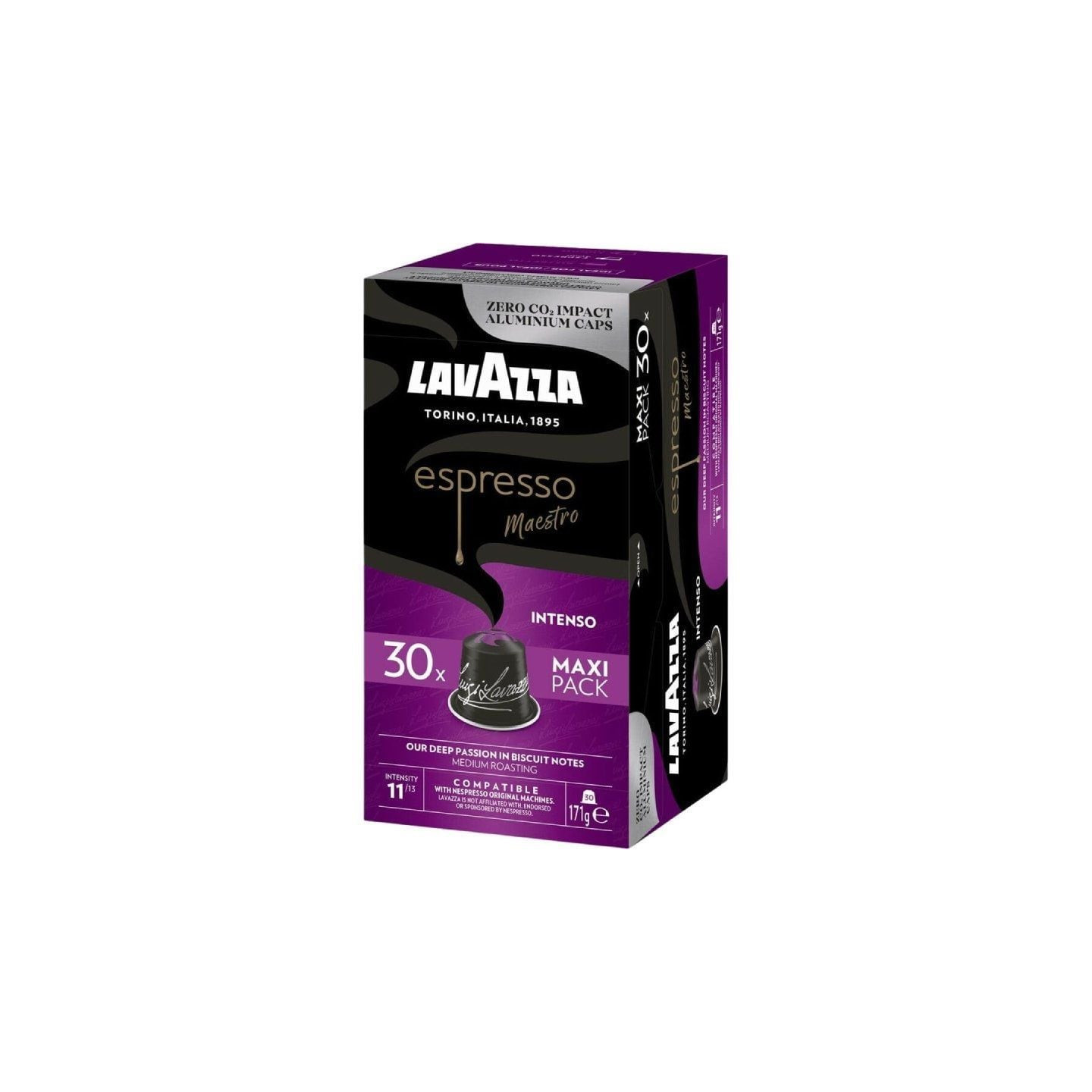 Cápsula lavazza espresso maestro intenso para cafeteras nespresso/ caja de 30