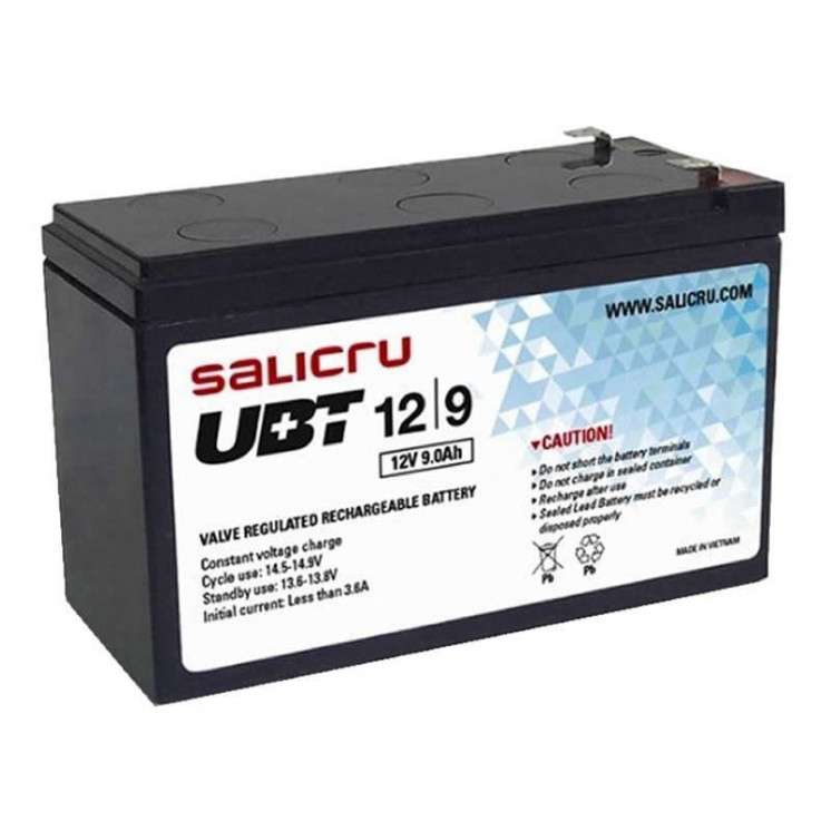 Batería salicru ubt 12/9 compatible con sai salicru según especificaciones