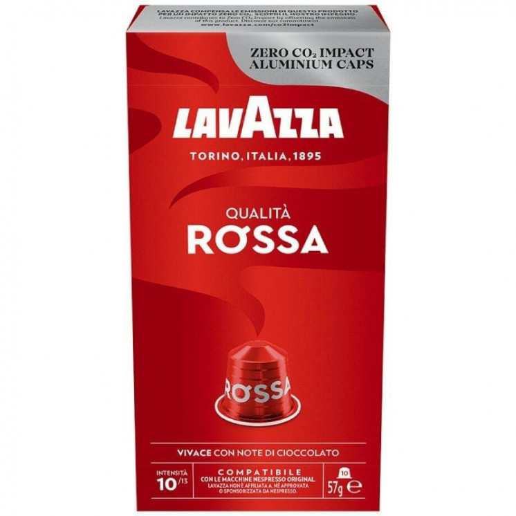 Cápsula lavazza qualitá rossa para cafeteras nespresso/ caja de 10