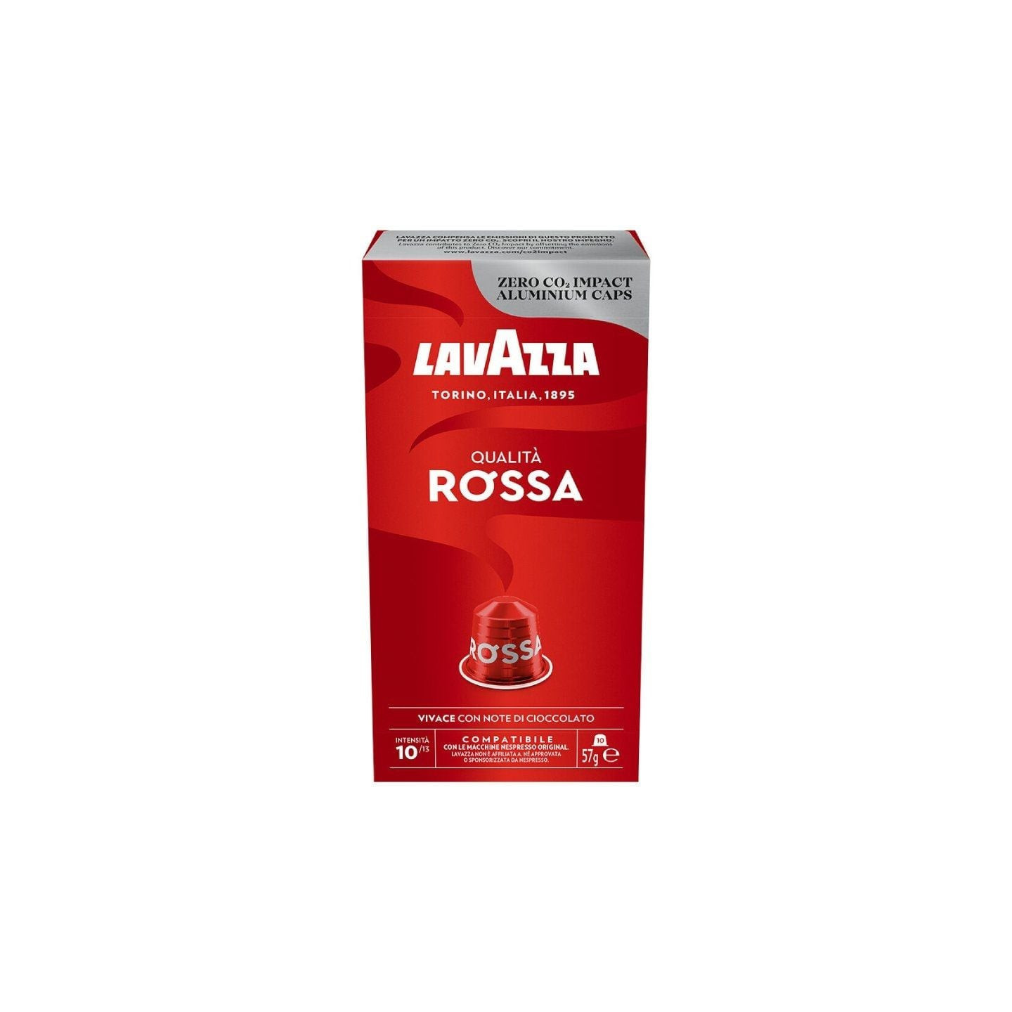 Cápsula lavazza qualitá rossa para cafeteras nespresso/ caja de 10