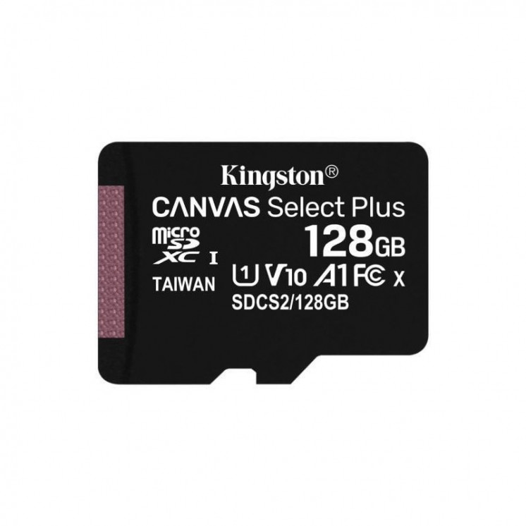 Tarjeta de memoria kingston canvas select plus 128gb microsd xc/ clase 10/ 100mbs