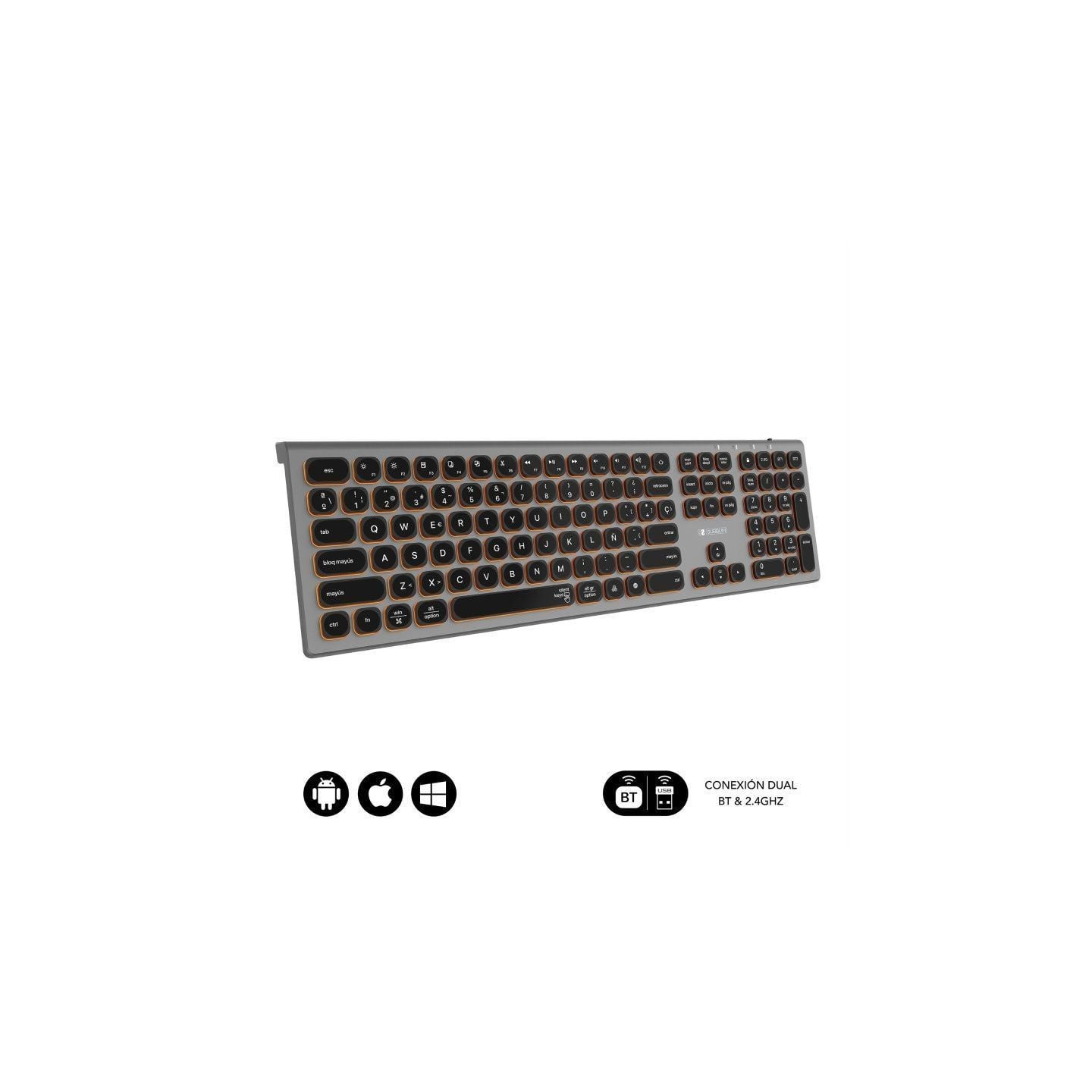 Teclado inalámbrico subblim master/ gris y negro