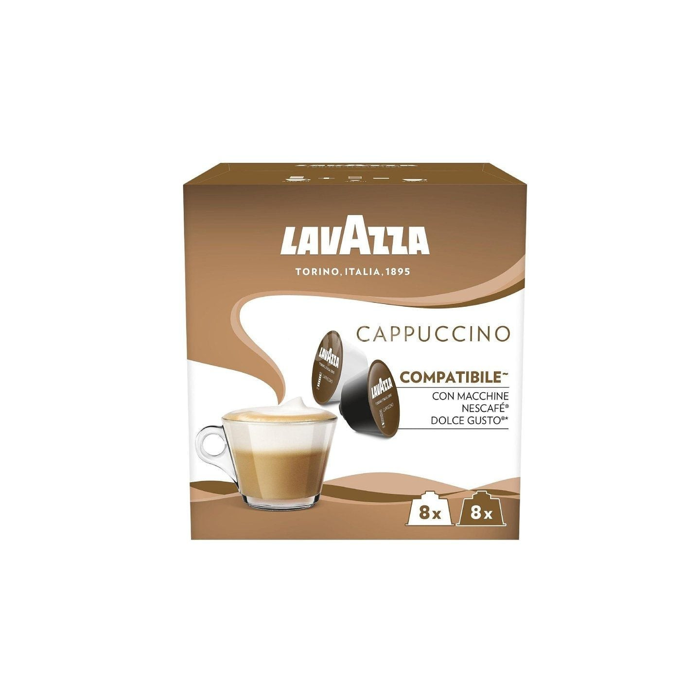 Cápsula lavazza cappuccino para cafeteras dolce gusto/ caja de 16