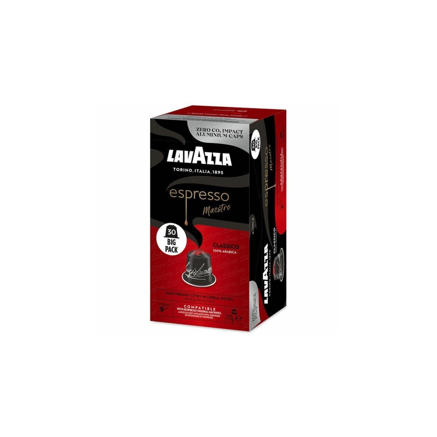 Cápsula lavazza espresso maestro clásico para cafeteras nespresso/ caja de 30