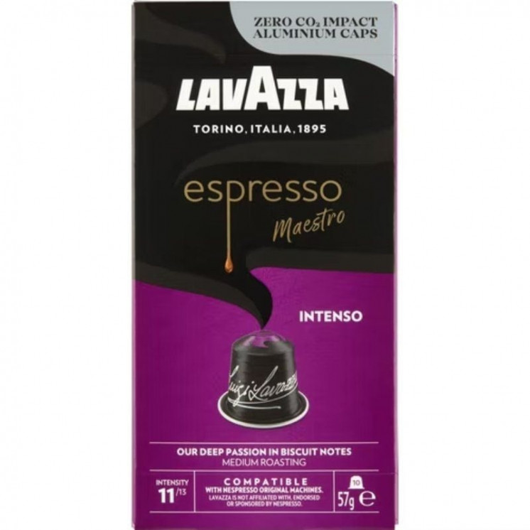 Cápsula lavazza espresso maestro intenso para cafeteras nespresso/ caja de 10