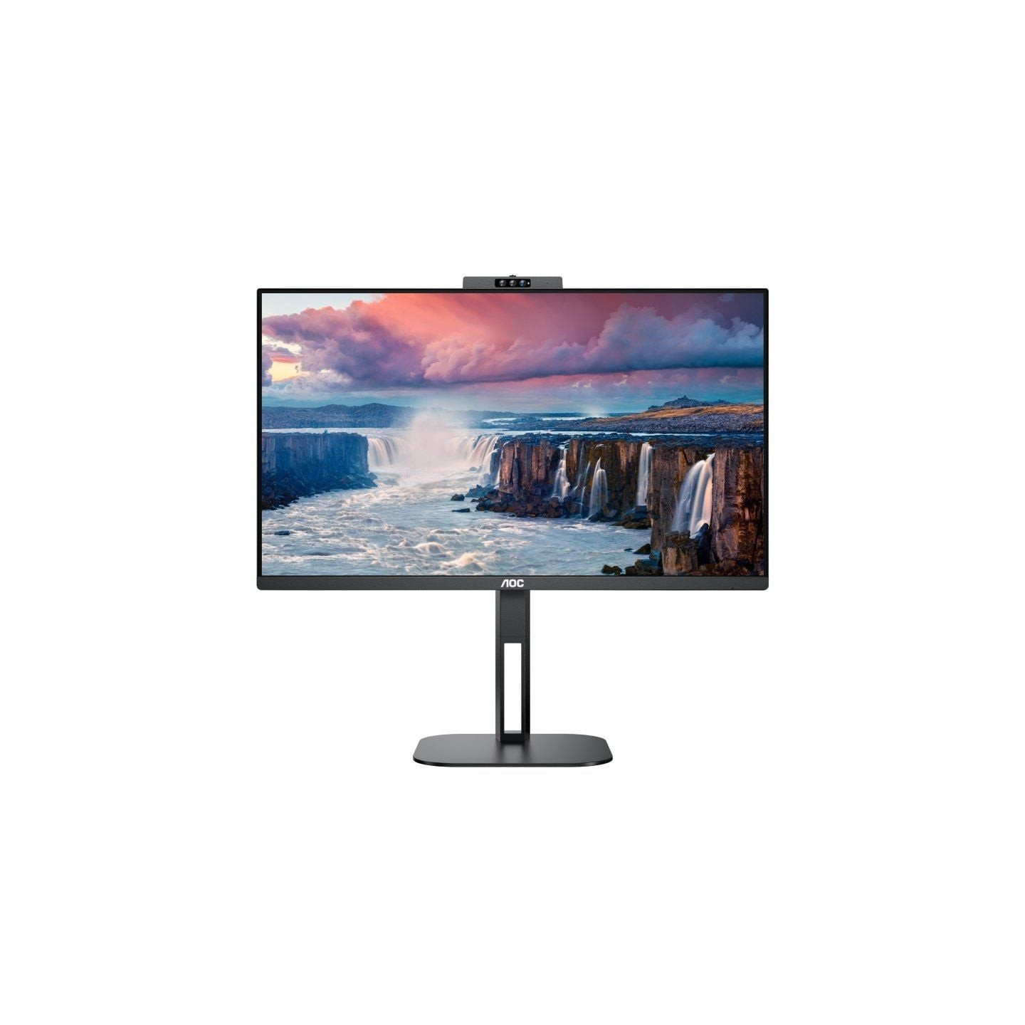 Monitor profesional aoc 24v5cw/bk 23.8'/ full hd/ webcam/ multimedia/ regulable en altura/ negro