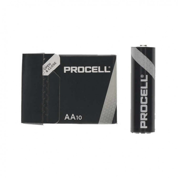 Pack de 10 pilas aa lr6 duracell procell id1500ipx10/ 1.5v/ alcalinas