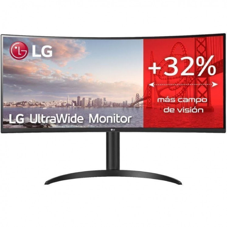 Monitor profesional ultrapanorámico curvo lg ultrawide 34wp75cp-b 34'/ wqhd/ multimedia/ regulable en altura/ negro