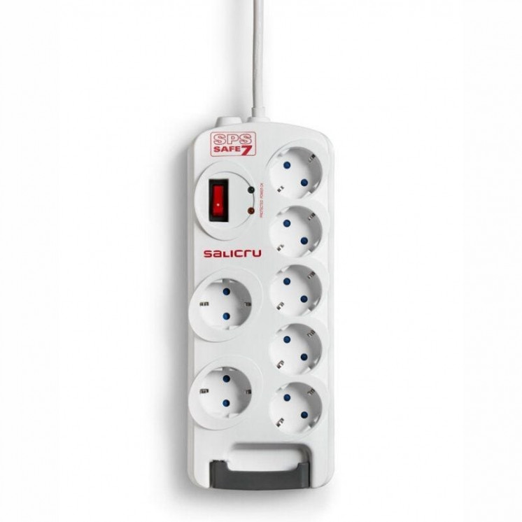 Regleta con interruptor salicru safe 7/ 7 tomas de corriente/ cable 1.8m/ blanca