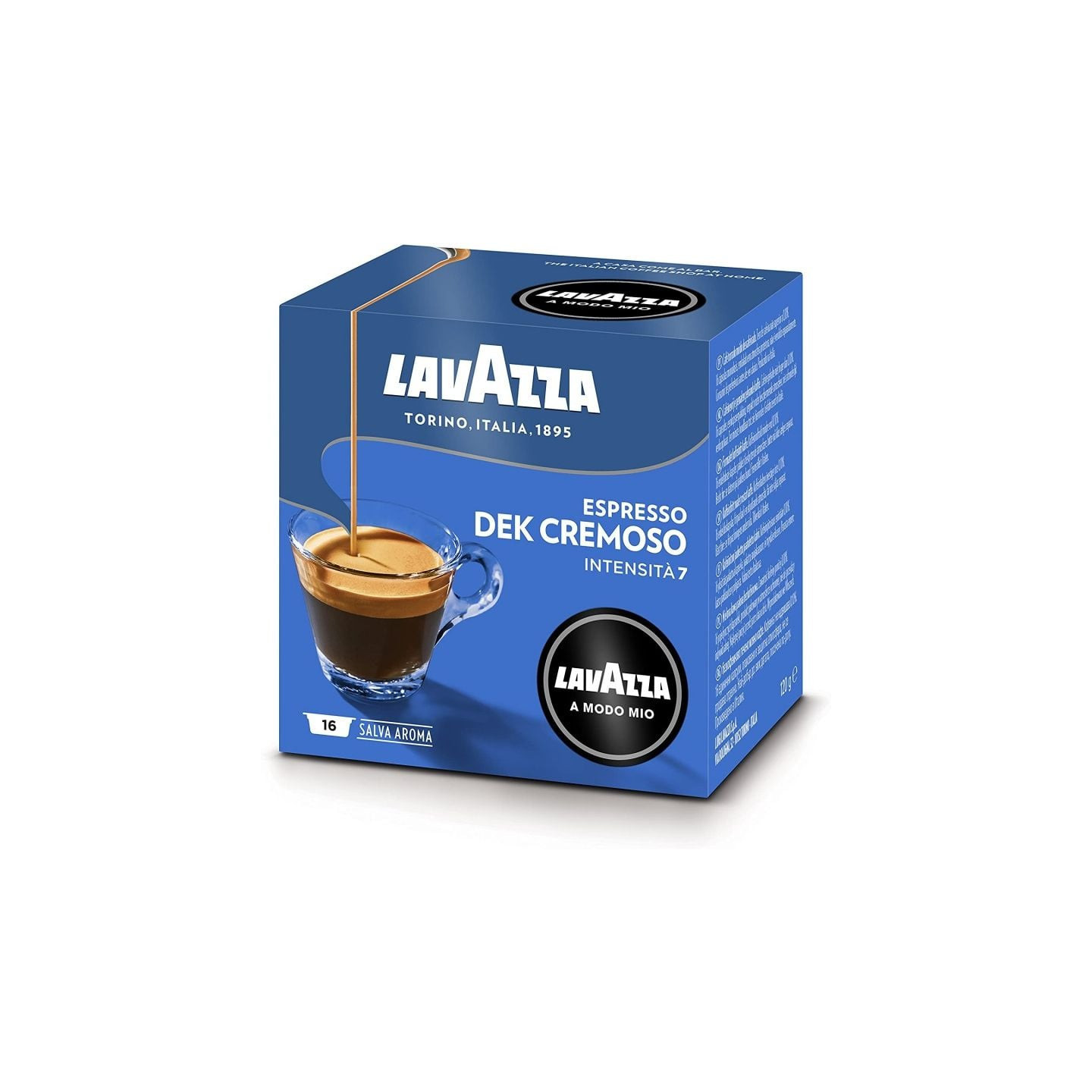 Cápsula lavazza cremosamente dek para cafeteras a modo mio/ caja 16