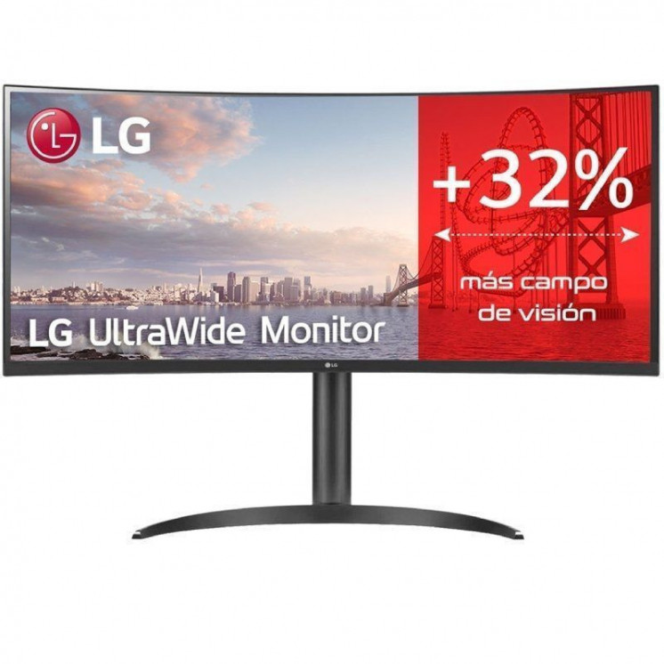 Monitor profesional ultrapanorámico curvo lg 34wq75c-b 34'/ wqhd/ multimedia/ regulable en altura/ negro