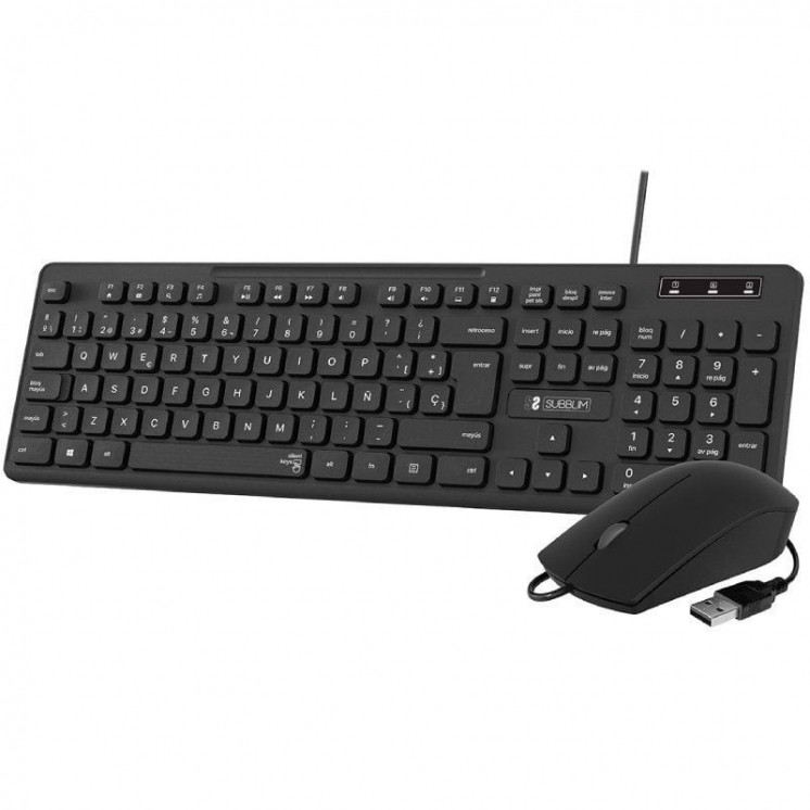 Teclado y ratón subblim combo business slim cssk01/ negro