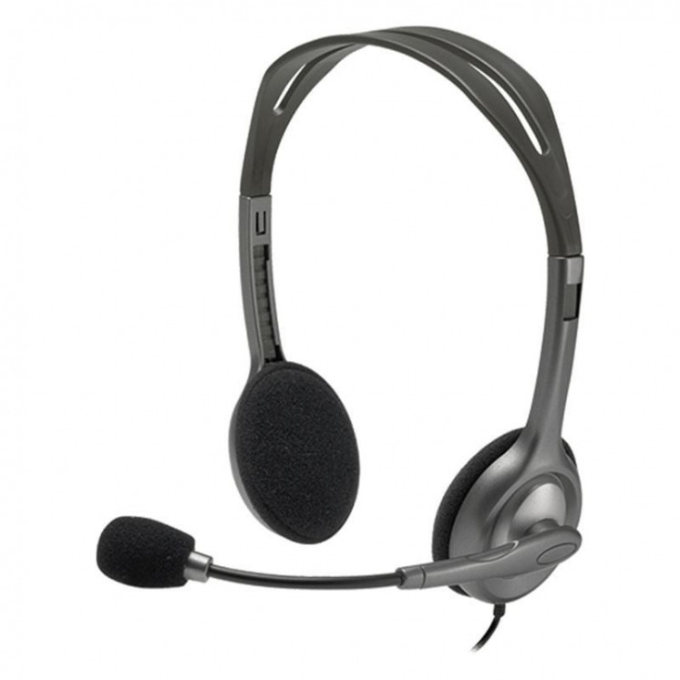 Auriculares logitech h111/ con micrófono/ jack 3.5/ negros