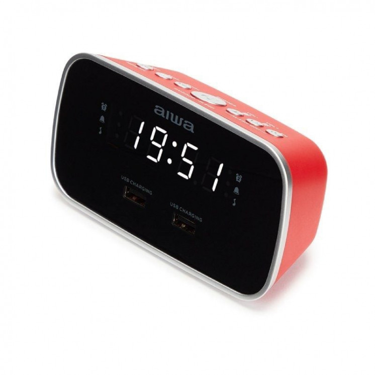 Despertador aiwa cru-19rd/ radio fm/ rojo