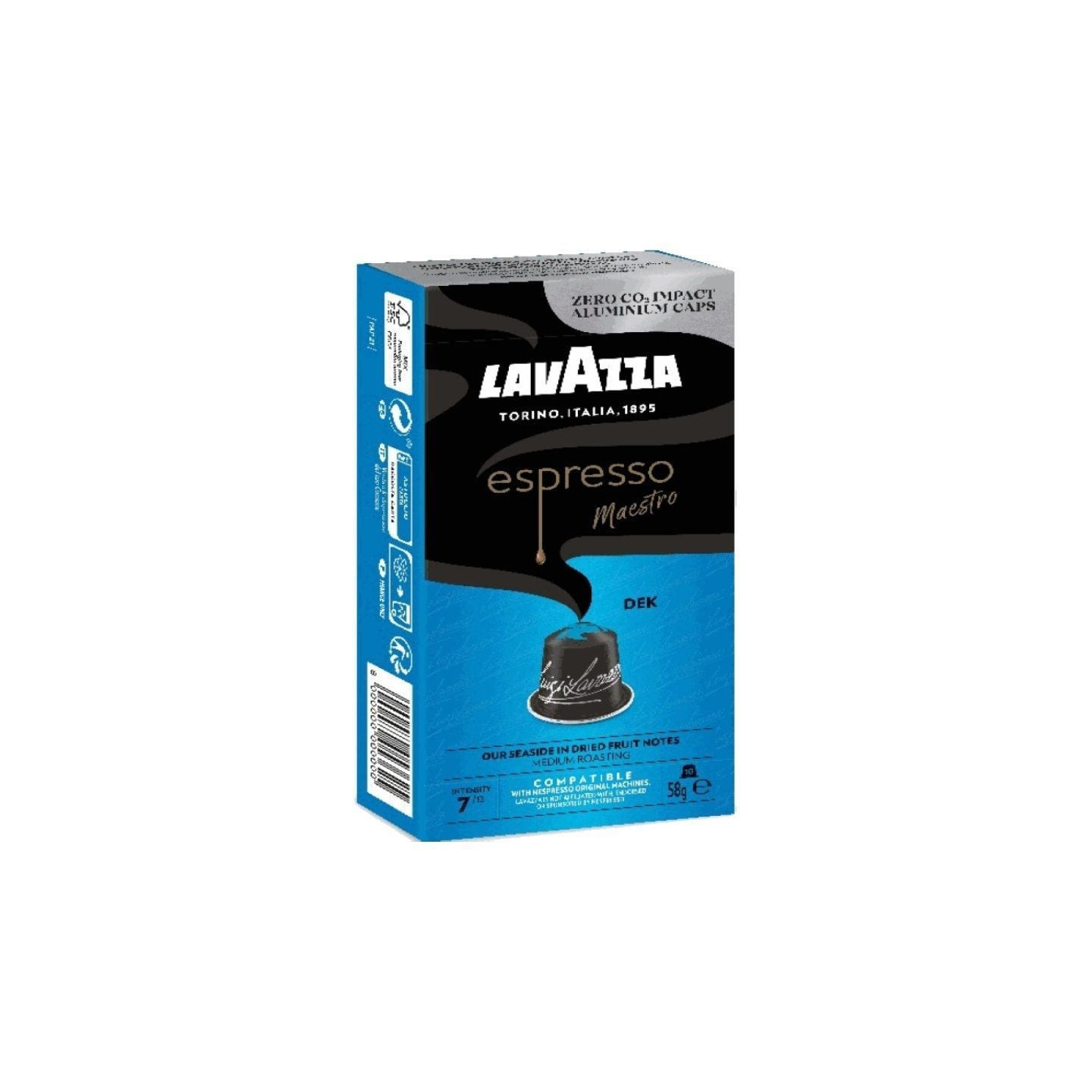 Cápsula lavazza espresso maestro dek descafeinado para cafeteras nespresso/ caja de 10