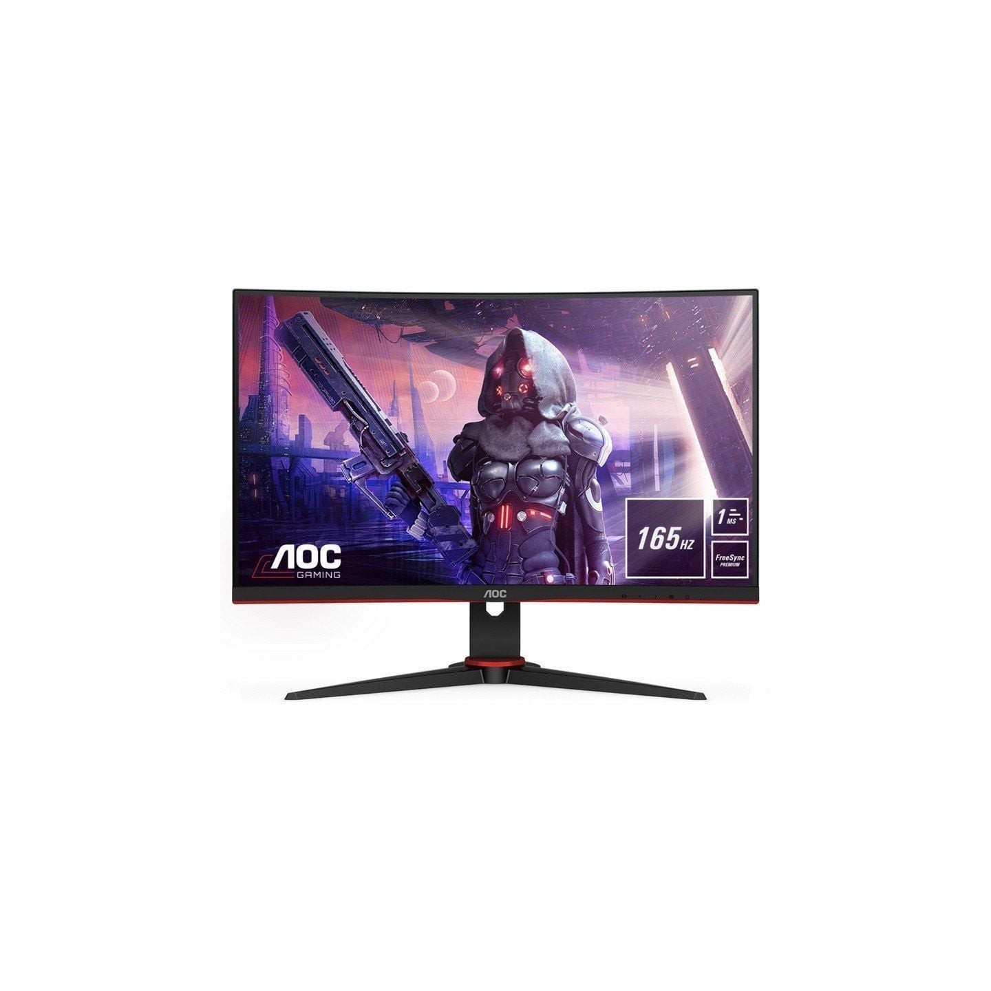 Monitor gaming curvo aoc c24g2ae 23.6'/ full hd/ 1ms/ 165hz/ va/ multimedia/ negro