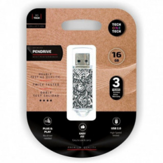 Pendrive 16gb tech one tech art-deco usb 2.0