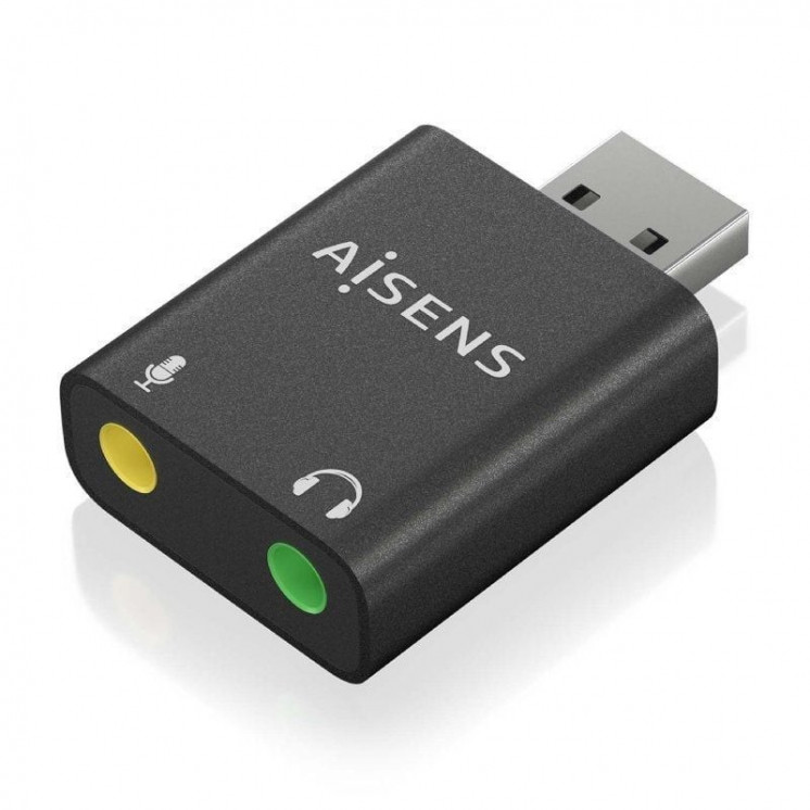 Tarjeta de sonido aisens a106-0768/ usb macho - 2xjack 3.5 hembra