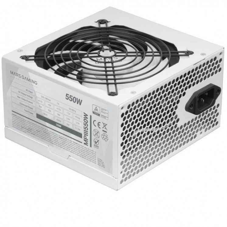 Fuente de alimentación mars gaming mpiii550w/ 550w/ ventilador 12cm