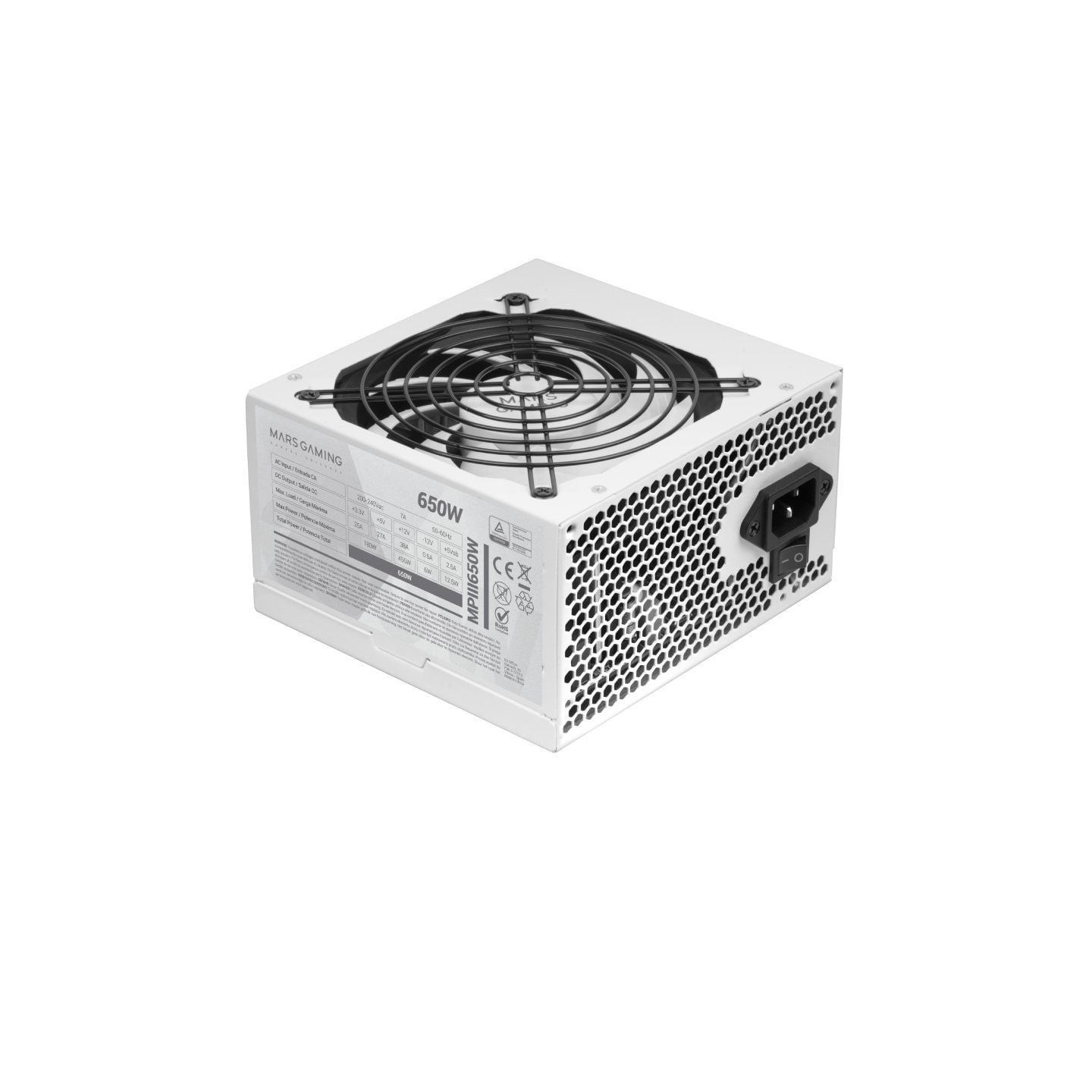 Fuente de alimentación mars gaming mpiii650w/ 650w/ ventilador 12cm