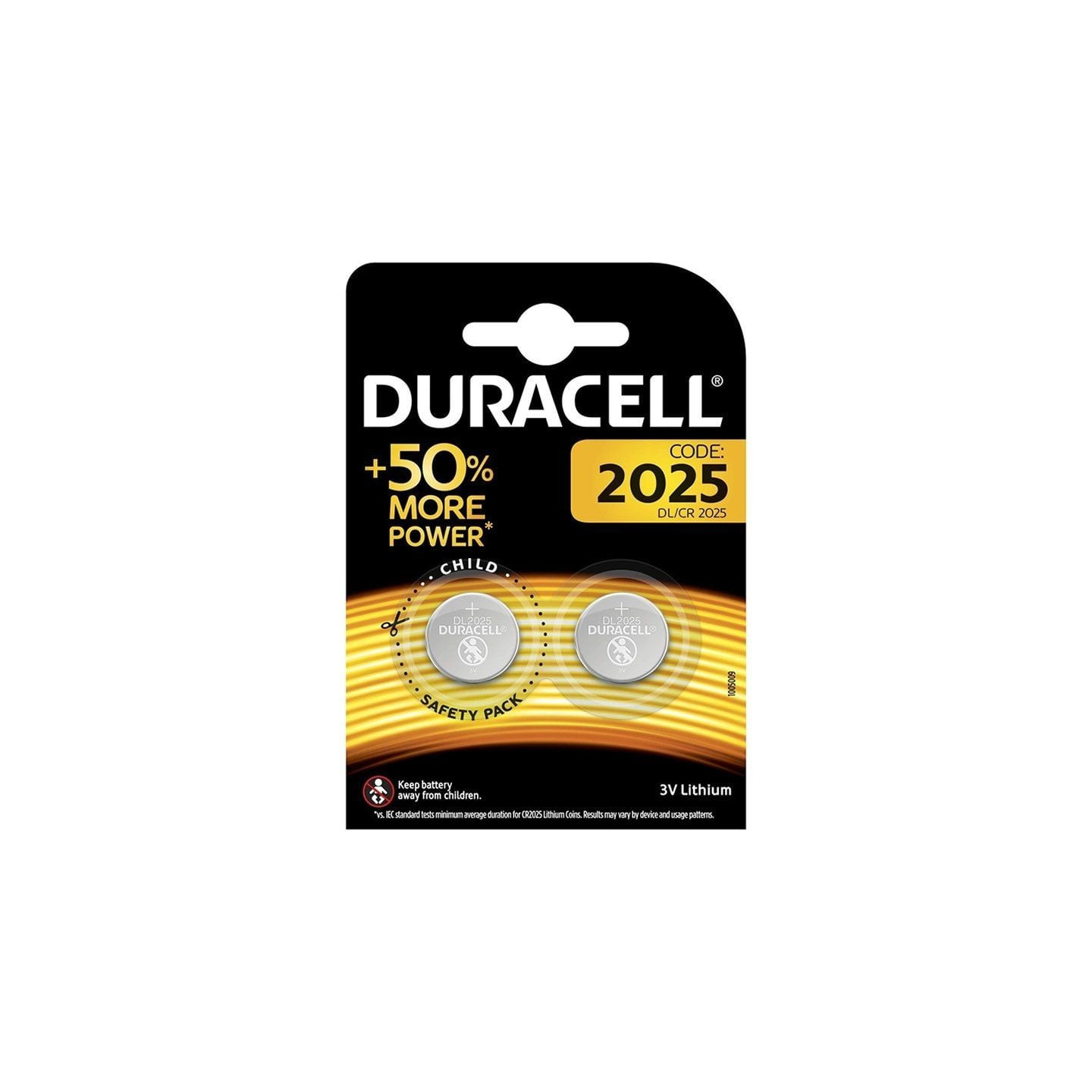 Pack de 2 pilas de botón duracell dl2025b2/ 3v