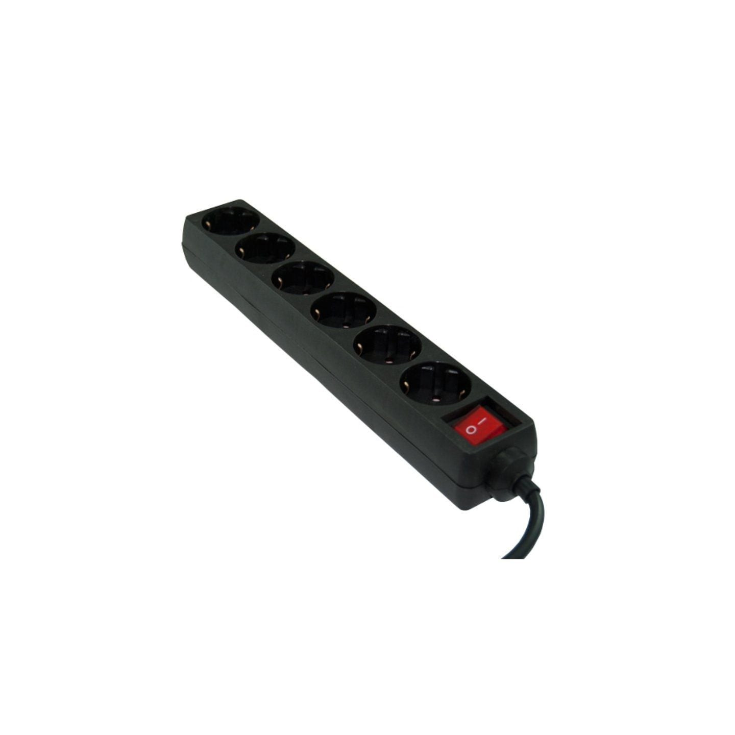 Regleta con interruptor 3go reg6/ 6 tomas de corriente/ cable 1.5m/ negra