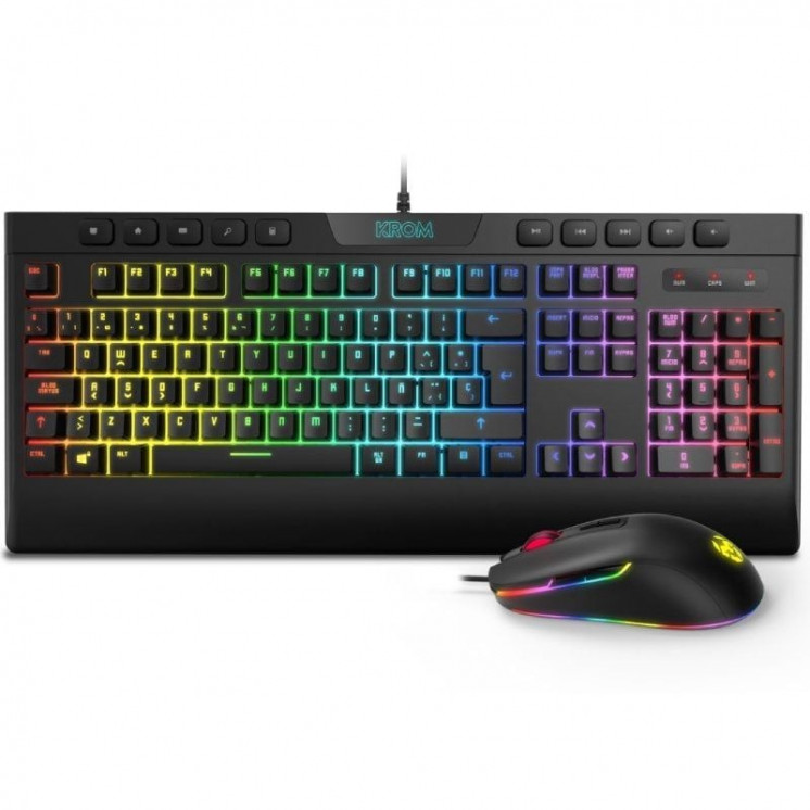 Pack Gaming Krom Kalyos/ Teclado RGB + Ratón Óptico