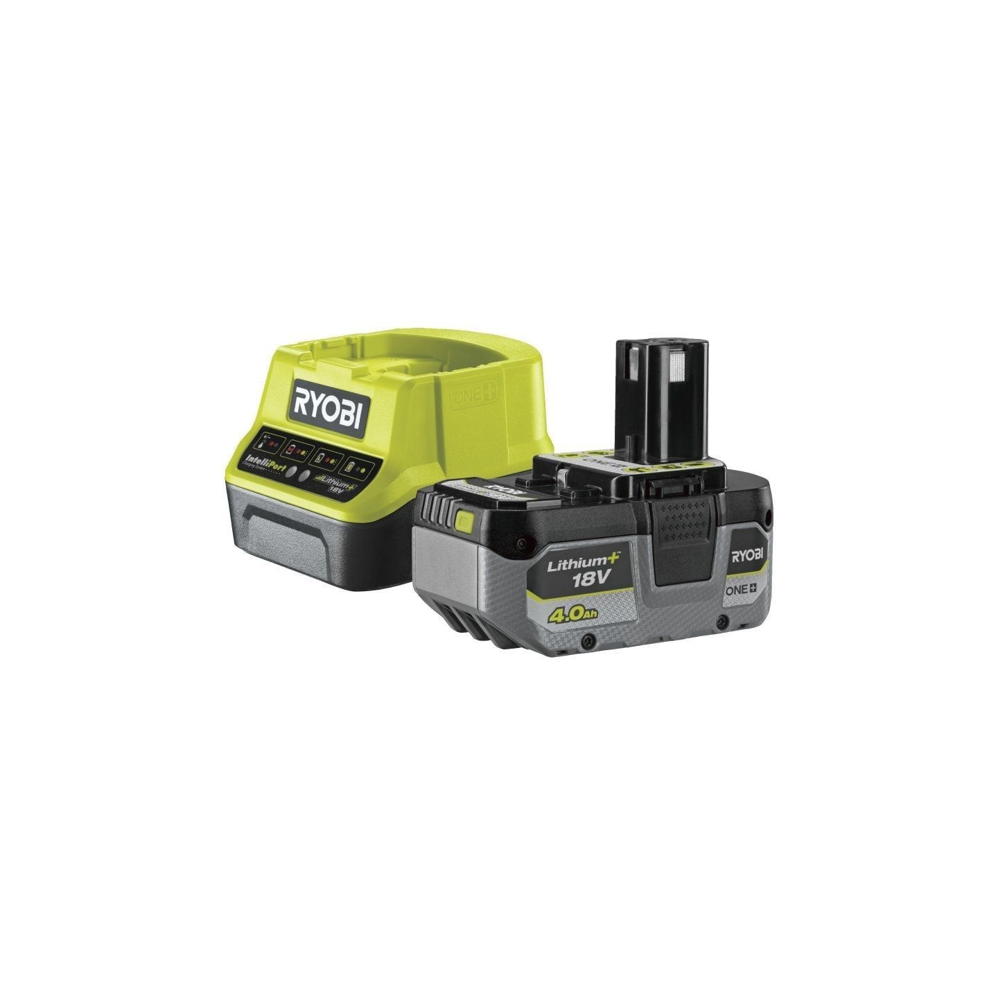 Cargador + batería de litio ryobi one+ rc18120-140x/ 18v 4,0ah