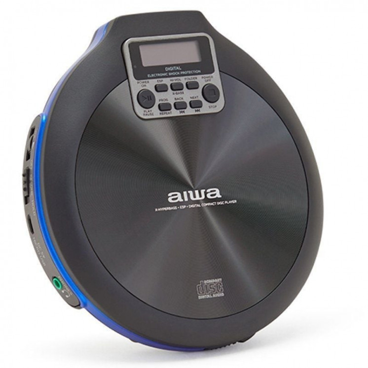 Reproductor de cd/cdr/mp3 aiwa walk pcd-810bl/ azul