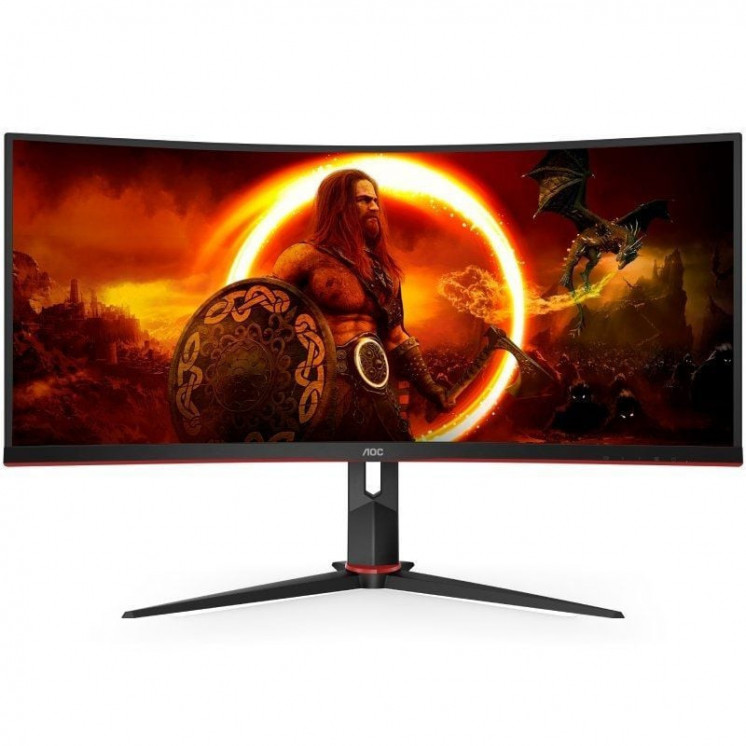 Monitor gaming ultraparonámico curvo aoc cu34g2xp/bk 34'/ wqhd/ 1ms/ 180hz/ va/ negro