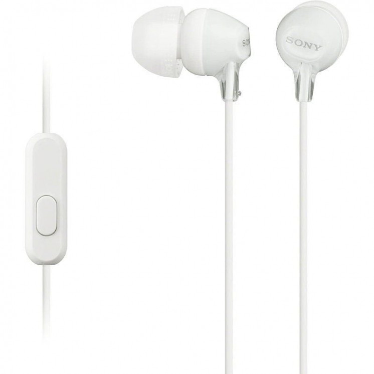 Auriculares intrauditivos sony mdr-ex15ap/ con micrófono/ jack 3.5/ blancos