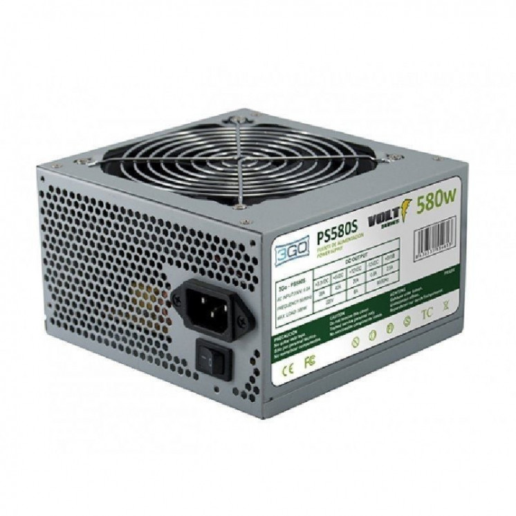 Fuente de alimentación 3go ps580s/ 580w/ ventilador 12cm