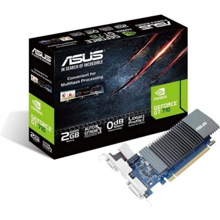 Tarjeta gráfica asus geforce gt 710 sl evo brk/ 2gb gddr5/ compatible con perfil bajo